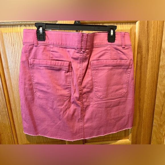 NWT Women’s Size 14 Democracy Ab Solution A Line Pink Denim Skirt with Buttons - Picture 12 of 13